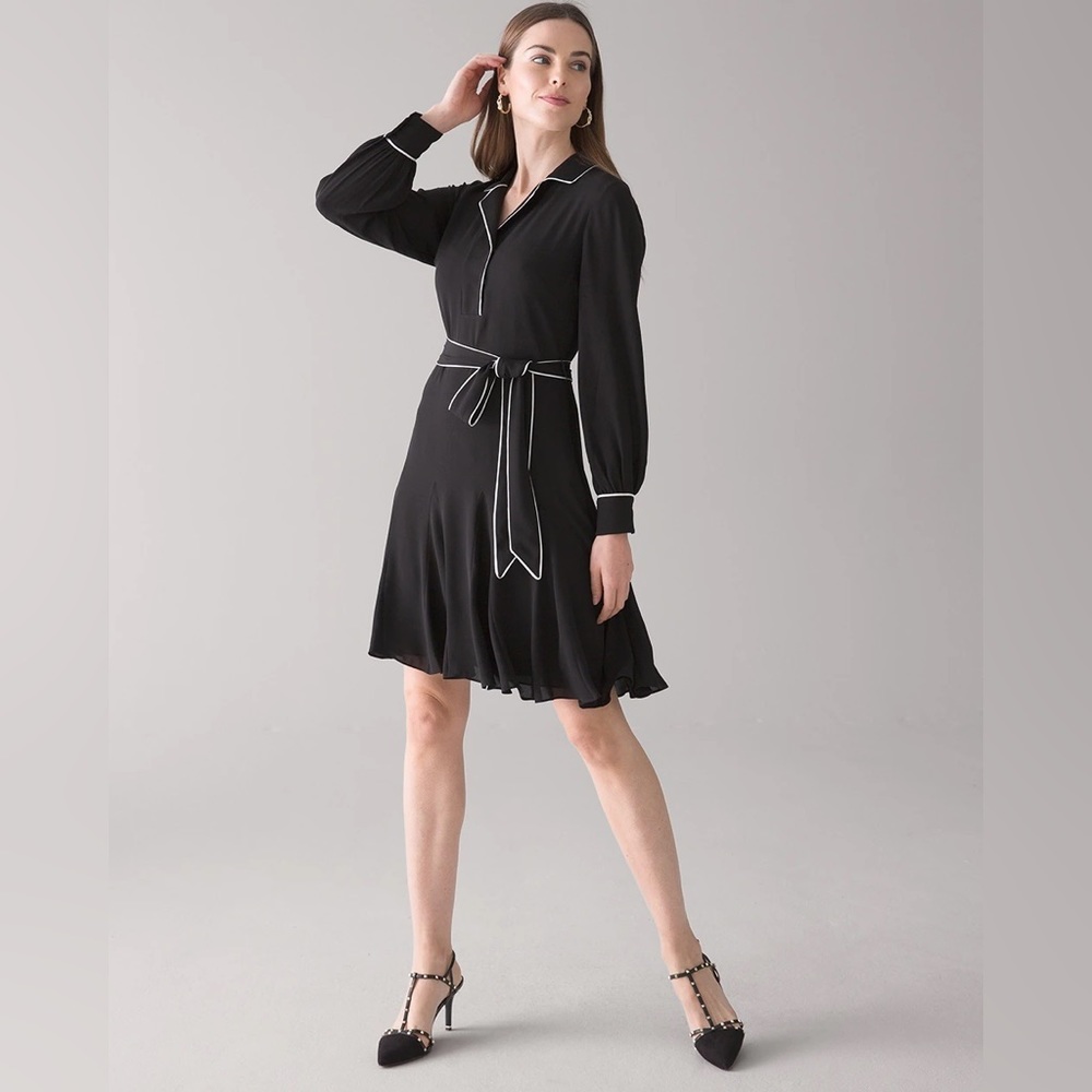 White House Black Market Contrast Tim Godet Dress